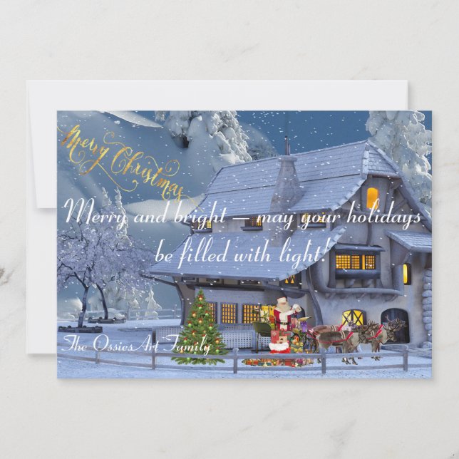 Personalised Christmas Card. Holiday Card (Front)