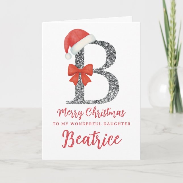Personalised Christmas Card - Letter B (Front)