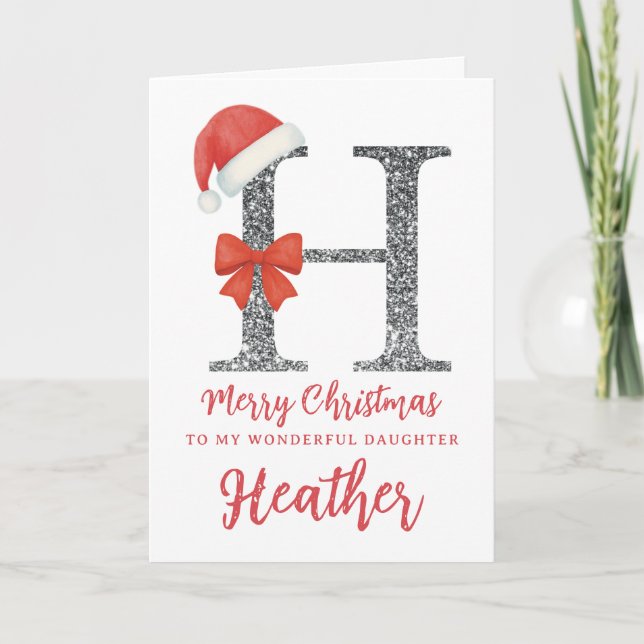 Personalised Christmas Card - Letter H (Front)