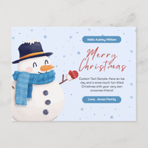 Personalised Christmas Card Postcard