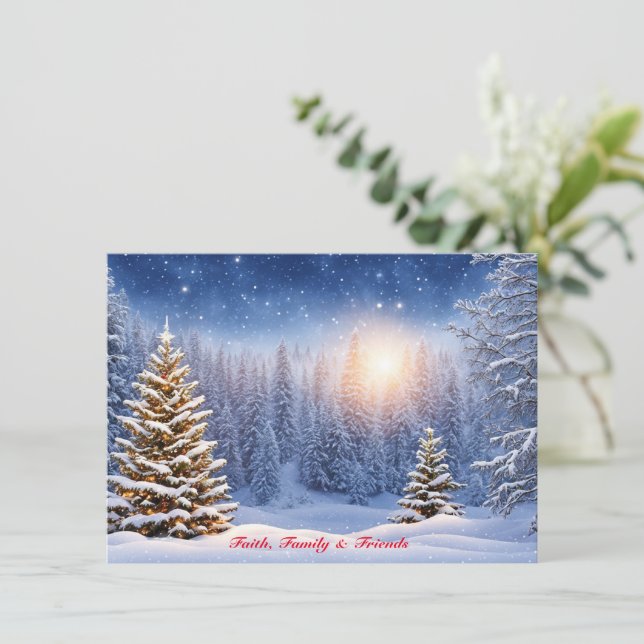 Personalised Christmas Cards Snowy Winterland (Standing Front)