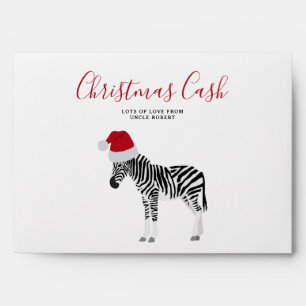 Personalised Christmas Cash Money Funny Zebra Envelope