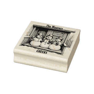 Personalised Christmas "Cheers" Rubber Stamp