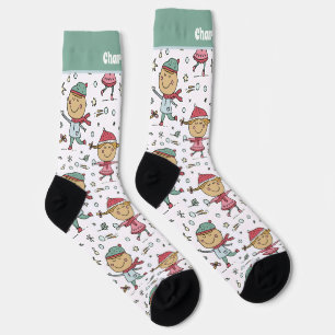 Personalised Christmas Children in Snow Pattern Socks