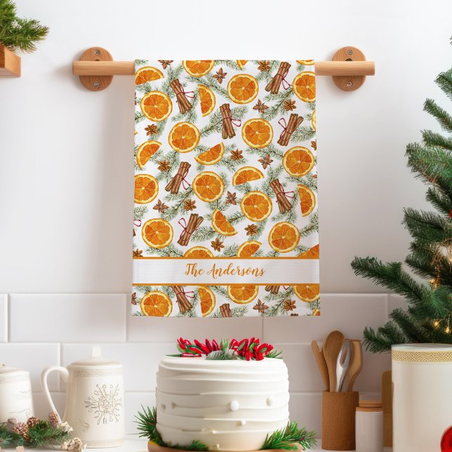 Personalised Christmas Citrus Tea Towel (Creator Uploaded)