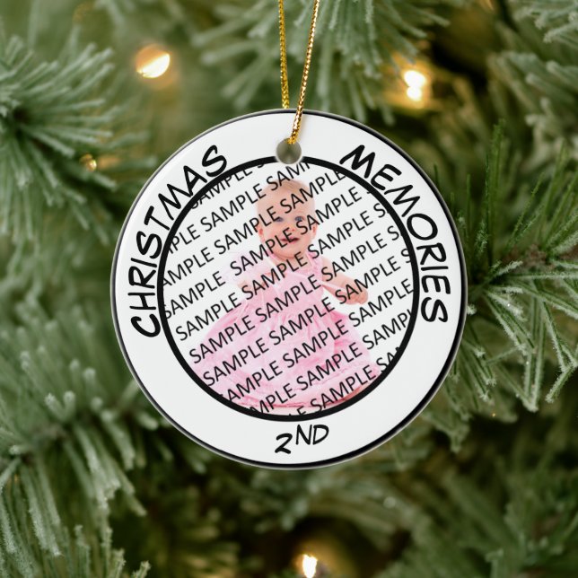 Personalised Christmas Commemorative Add Year Ceramic Tree Decoration (Tree)
