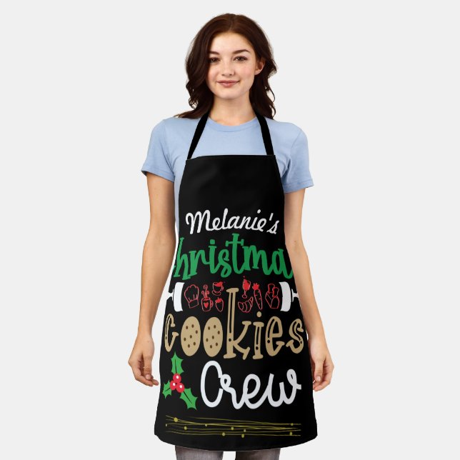 Personalised Christmas Cookie All-Over Print Apron (Worn)