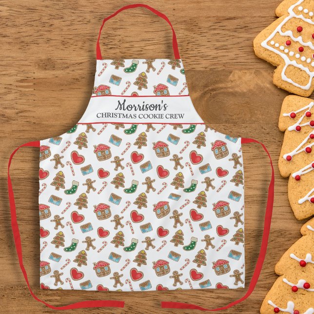 Personalised Christmas Cookie Baking Crew Custom Apron (Creator Uploaded)