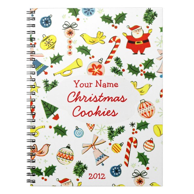 Personalised Christmas Cookie or Recipe Notebook (Front)