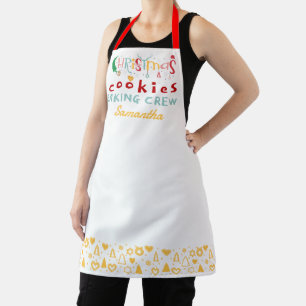 Personalised Christmas Cookies Baking Crew Apron