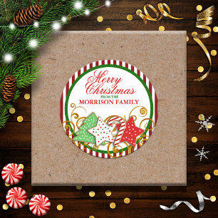 Personalised Christmas Cookies Classic Round Sticker