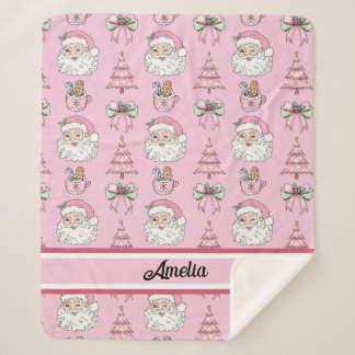 Personalised Christmas Coquette Bow Santa Blanket
