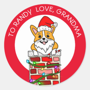 Personalised Christmas Corgi To and From Gift Tags