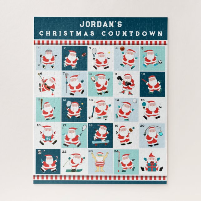 Personalised Christmas Countdown Jigsaw Puzzle (Vertical)