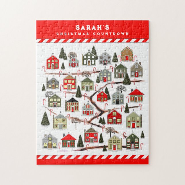Personalised Christmas Countdown Jigsaw Puzzle (Vertical)
