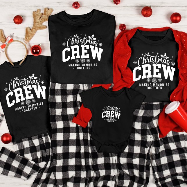 Personalised Christmas Crew Custom Holiday Pajama T-Shirt (Creator Uploaded)