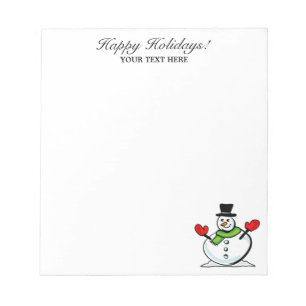 Personalised Christmas cute snowman winter Holiday Notepad