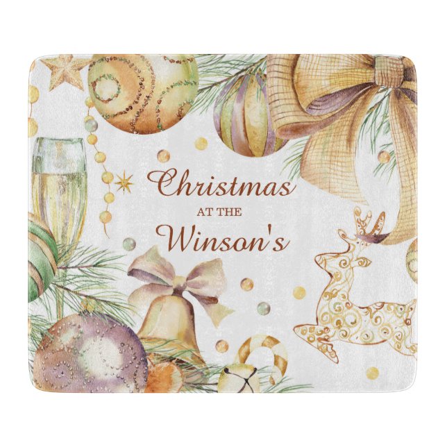 Personalised Christmas Cutting Board Ornament (Front)