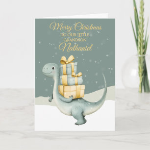 Personalised Christmas Dinosaur Holiday Card