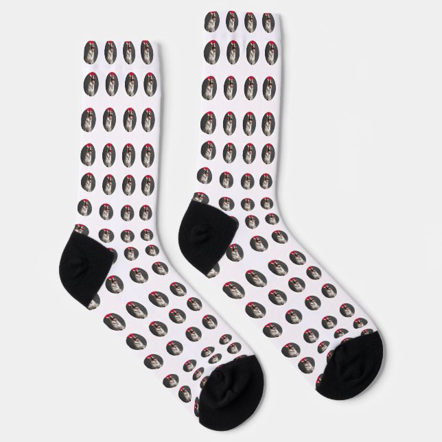 Personalised Christmas dog pattern socks (Right)