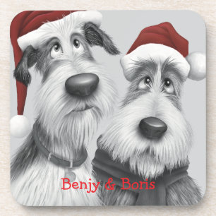 Personalised Christmas Dogs Coaster