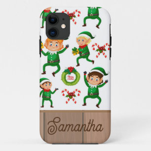 Personalised Christmas elfs pattern Case-Mate iPhone Case