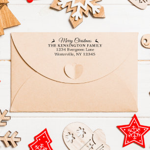 Personalised Christmas Family Address Rubber Stamp