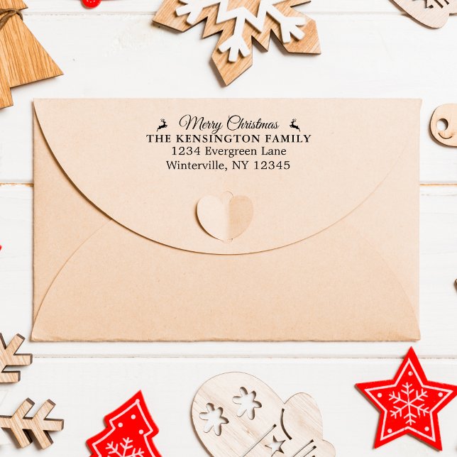 Personalised Christmas Family Address Rubber Stamp (Personalized Christmas Family Address Rubber Stamp)