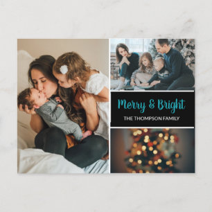 Personalised Christmas Family Photo Collage Announcement Postcard