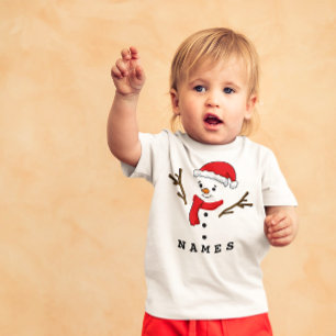Personalised Christmas Festive Funny Snowman Baby T-Shirt