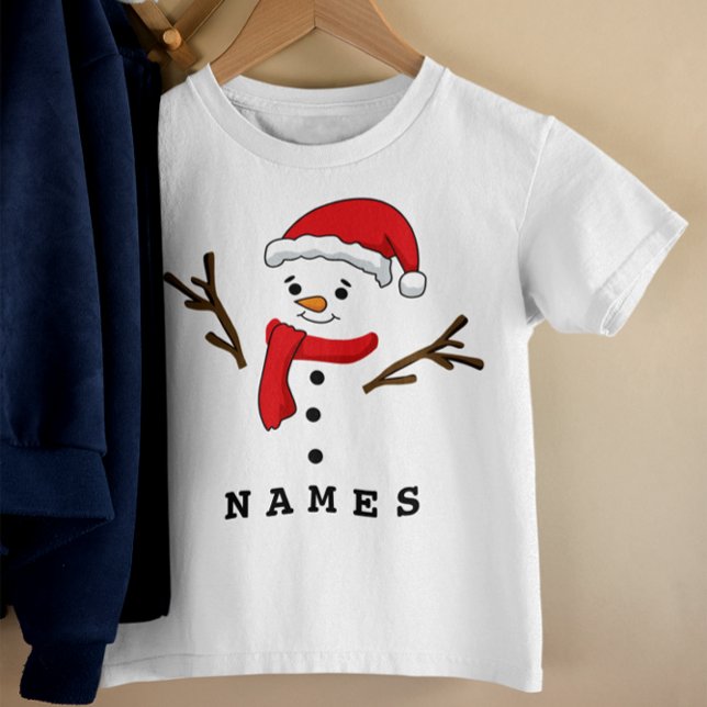 Personalised Christmas Festive Funny Snowman Toddler T-Shirt (Personalized Christmas Festive Funny Snowman Toddler T-shirt)