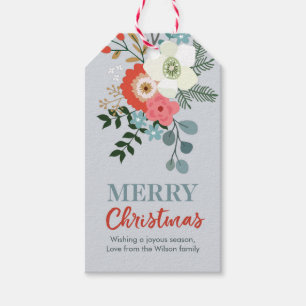 Personalised Christmas floral gift tags