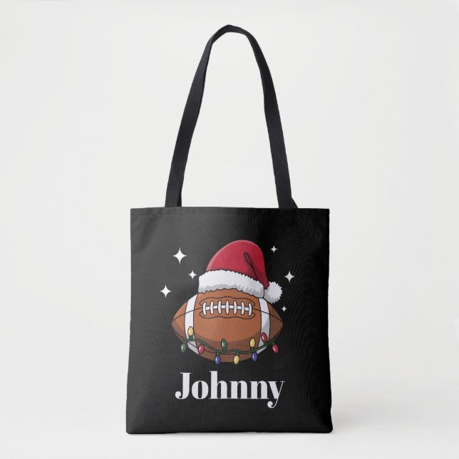 Personalised Christmas Football Winter Sports Team Tote Bag (Front)