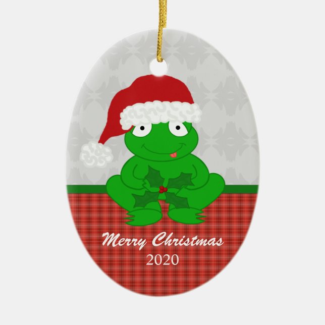 Personalised Christmas Frog Ornament (Front)