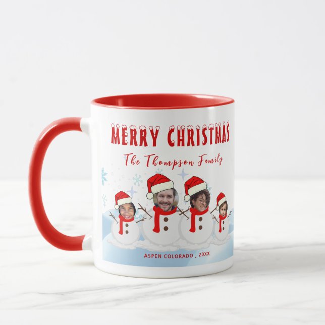 Personalised Christmas Funny Face Photo Coffee Mug (Left)