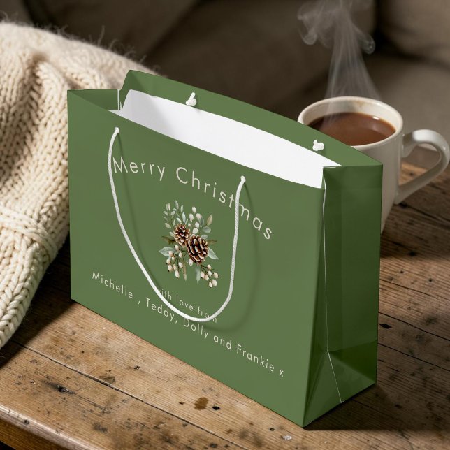 Personalised Christmas Gift Bag Sage Green Custom (Creator Uploaded)
