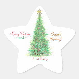 Personalised Christmas gift bookplate Star Sticker