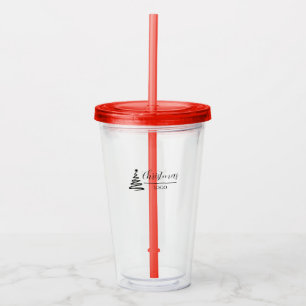 Personalised Christmas Gift Custom Modern T-Shirt Acrylic Tumbler