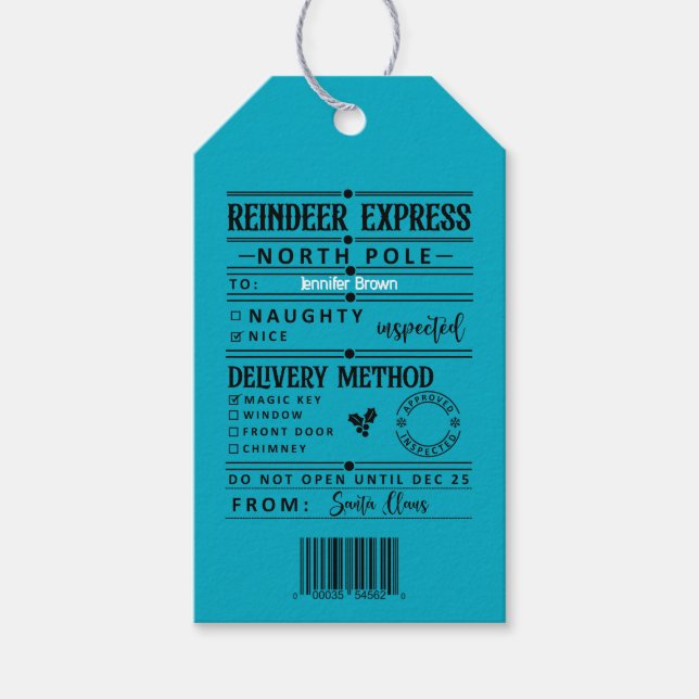 Personalised Christmas gift tags (Front)