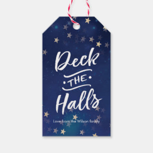 Personalised Christmas gift tags Deck the halls