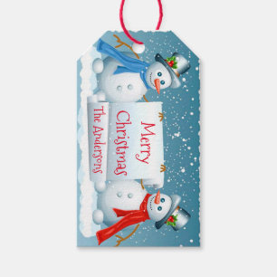Personalised Christmas Gift Tags/Snowmen Tags