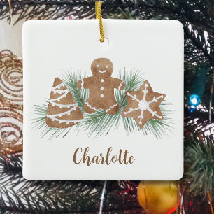 Personalised Christmas Gingerbread Ceramic Ornament