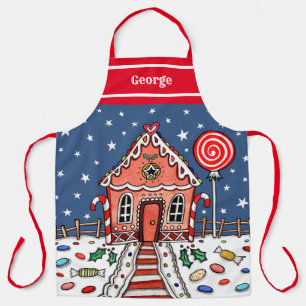 Personalised Christmas Gingerbread House Apron