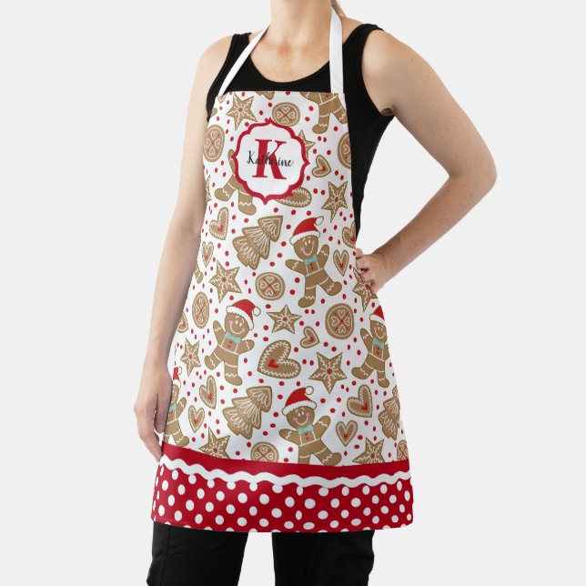 Personalised Christmas Gingerbread Man Apron (Insitu)