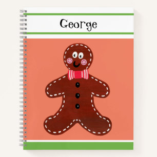 Personalised Christmas Gingerbread Man Notebook