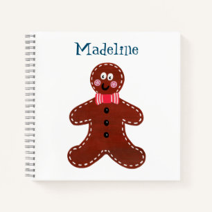 Personalised Christmas Gingerbread Man Notebook