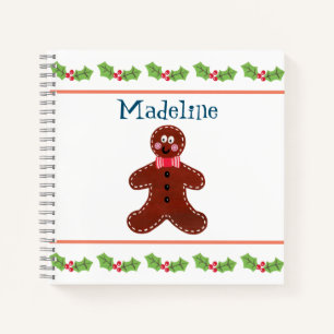 Personalised Christmas Gingerbread Man Notebook