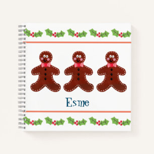 Personalised Christmas Gingerbread Man Notebook