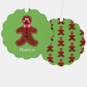 Personalised Christmas Gingerbread Man Tree Decoration Card