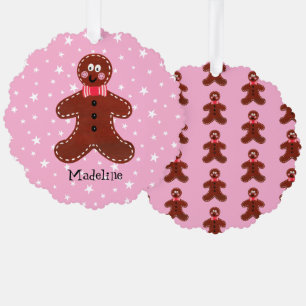 Personalised Christmas Gingerbread Man Tree Decoration Card